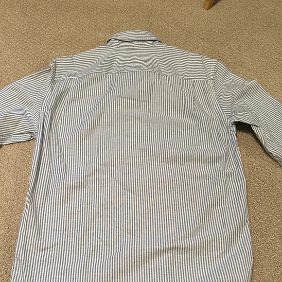 Men's Striped Oxford Button-Down Shirt - Blue and White - Picture 4 of 4